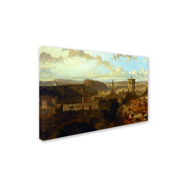 David Roberts 'Edinburgh From The Calton Hill' Canvas Art,12x19